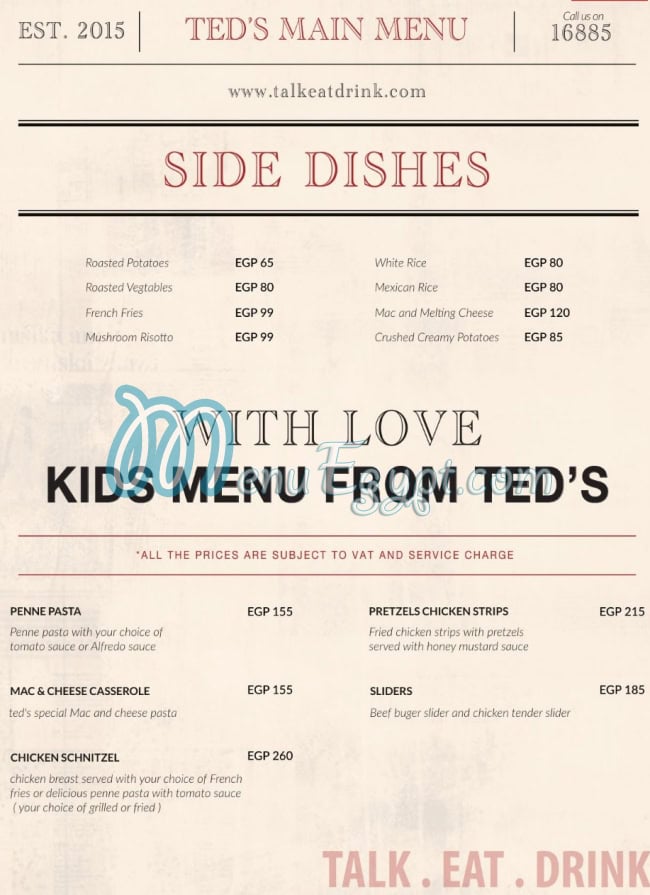 Teds menu 16