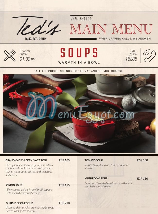 Teds menu 5